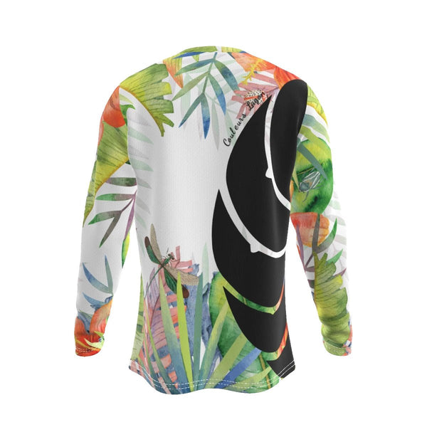 T-Shirt Hommes Manches Longues Grandes Tailles Floral Hibiscus - Couleurs Lagon