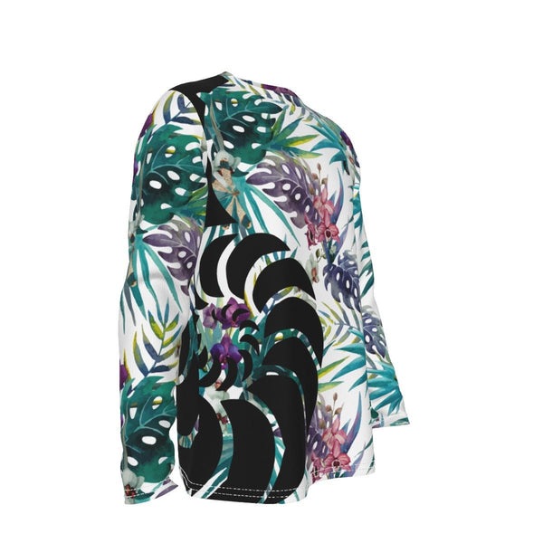 T-Shirt Hommes Manches Longues Grandes Tailles Floral Palmier - Couleurs Lagon
