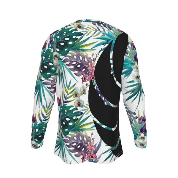 T-Shirt Hommes Manches Longues Grandes Tailles Floral Palmier - Couleurs Lagon