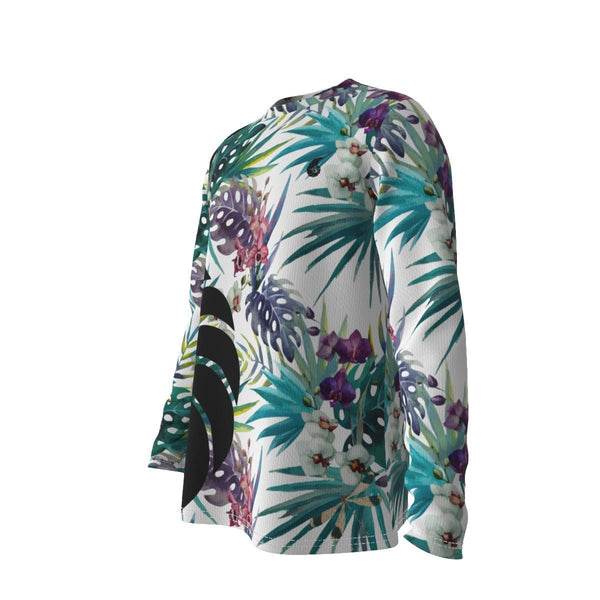 T-Shirt Hommes Manches Longues Grandes Tailles Floral Palmier - Couleurs Lagon