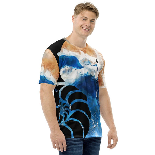 T-shirt pour Homme Couleurs Lagon MARBRE MARINE TIE-DYE - Couleurs Lagon