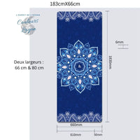 Tapis de YOGA PRO 80x183cm EPAIS LARGE & RESPIRANT - Couleurs Lagon