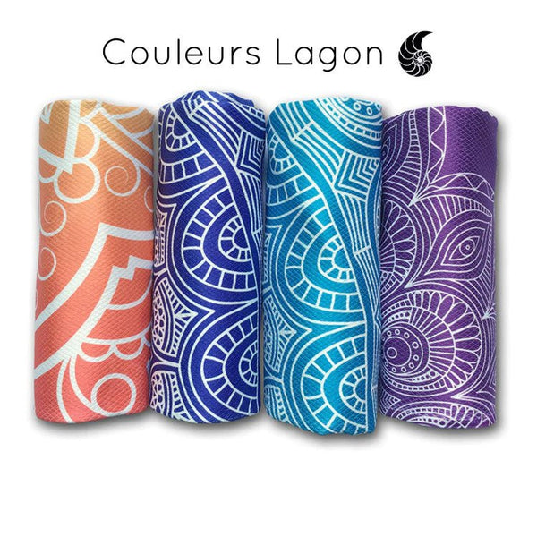 Tapis Serviette de Yoga 2 en 1 - Couleurs Lagon