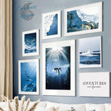 Toile impression d'art Dauphin Baleine bleu Corail - Couleurs Lagon