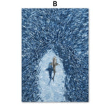 requin - Toile impression d'art Pierre blanche Baleine bleu Requin PMT - Couleurs Lagon