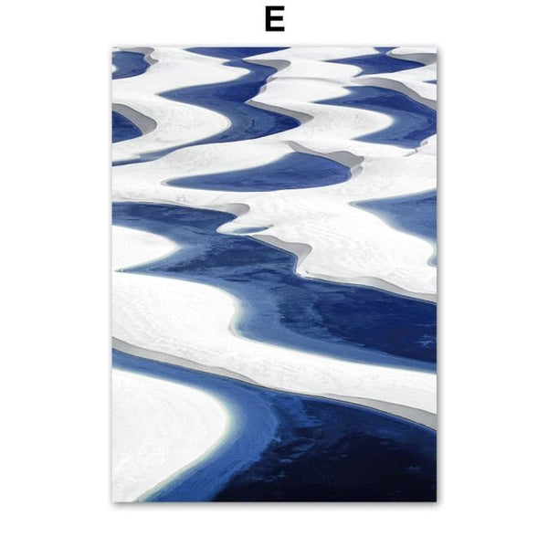 dunes de sable - Toile impression d'art Pierre blanche Baleine bleu Requin PMT - Couleurs Lagon