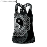 Top Débardeur Femme Mandala Dos Nu - Couleurs Lagon