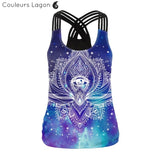 Top Débardeur Femme Mandala Dos Nu - Couleurs Lagon
