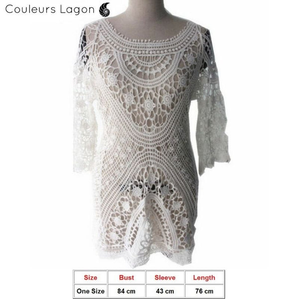 Tunique en dentelle robe de plage - Couleurs Lagon