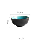 Vaisselle en porcelaine céramique Glaçage Craquelé BLEU LAGON - Couleurs Lagon - bol 850ml