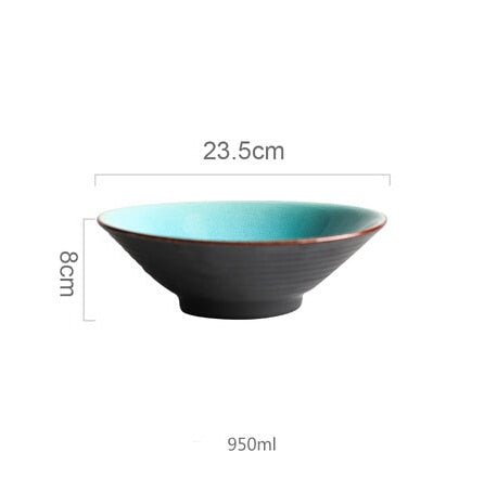 Vaisselle en porcelaine céramique Glaçage Craquelé BLEU LAGON - Couleurs Lagon - assiette V 950ml