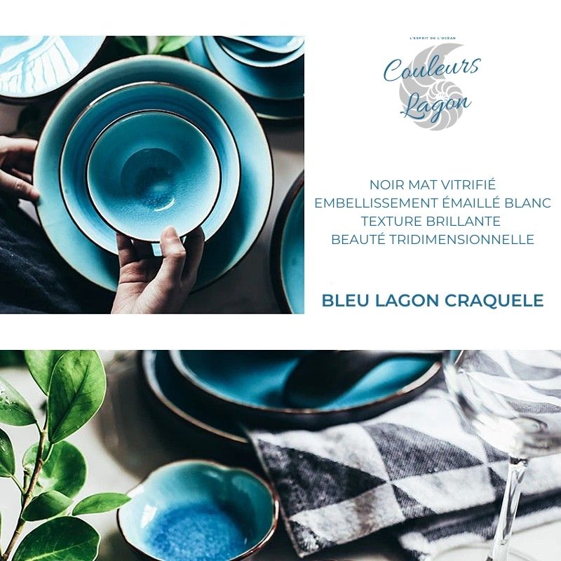 Generic Assiette en Porcelaine Bleu - Service de Table - Diamètre 18 cm -  Napoli - Prix pas cher