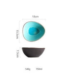 Vaisselle en porcelaine céramique Glaçage Craquelé BLEU LAGON - Couleurs Lagon - bol avocat 750ml