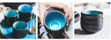 Vaisselle en porcelaine céramique Glaçage Craquelé BLEU LAGON - Couleurs Lagon - service à thé