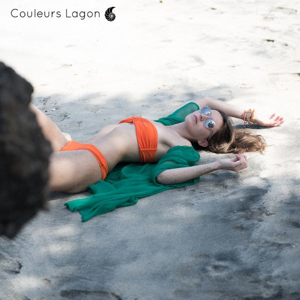 Vêtements de bain en mousseline de soie pour femme - Couleurs Lagon