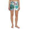 Yoga Shorts PF2-2 FLORAL 1 poche taille haute florale - Couleurs Lagon