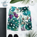Yoga Shorts PF2 DRAGONFLY 1 poche ceinture florale - Couleurs Lagon