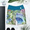Yoga Shorts PM1.1 ALGUES SABLE & MEDUSES ceinture bleu cobalt - Couleurs Lagon