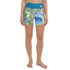 Yoga Shorts PM1.1 ALGUES SABLE & MEDUSES ceinture bleu cobalt - Couleurs Lagon