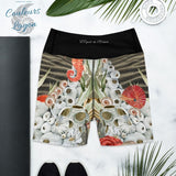 Yoga Shorts PM2.1 SABLE & COQUILLAGES ceinture noire - Couleurs Lagon