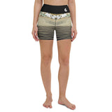 Yoga Shorts PM2.2 SABLE & HIPPOCAMPE ceinture noire - Couleurs Lagon