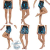 Yoga Shorts Taille Haute Bleu Bénitier 2 CORAL - 1 poche ceinture noire - Couleurs Lagon