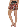 Yoga Shorts Taille Haute Gorgones Rouge NAUTILE 1 poche ceinture noire - Couleurs Lagon