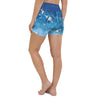Yoga Shorts Taille Haute TIE DYE DRAGONFLY & JELLYFISH - 1 poche ceinture bleu outremer - Couleurs Lagon